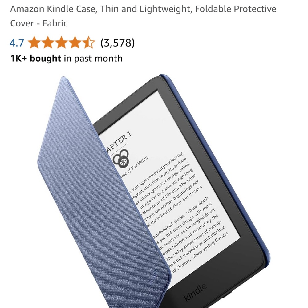 Kindle Case - Blue Fabric Cover